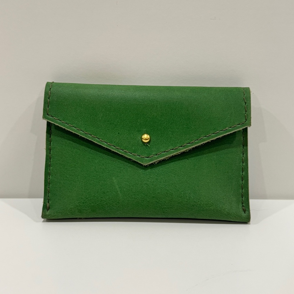 Parker Clay Green Tigi Leather Card Wallet
